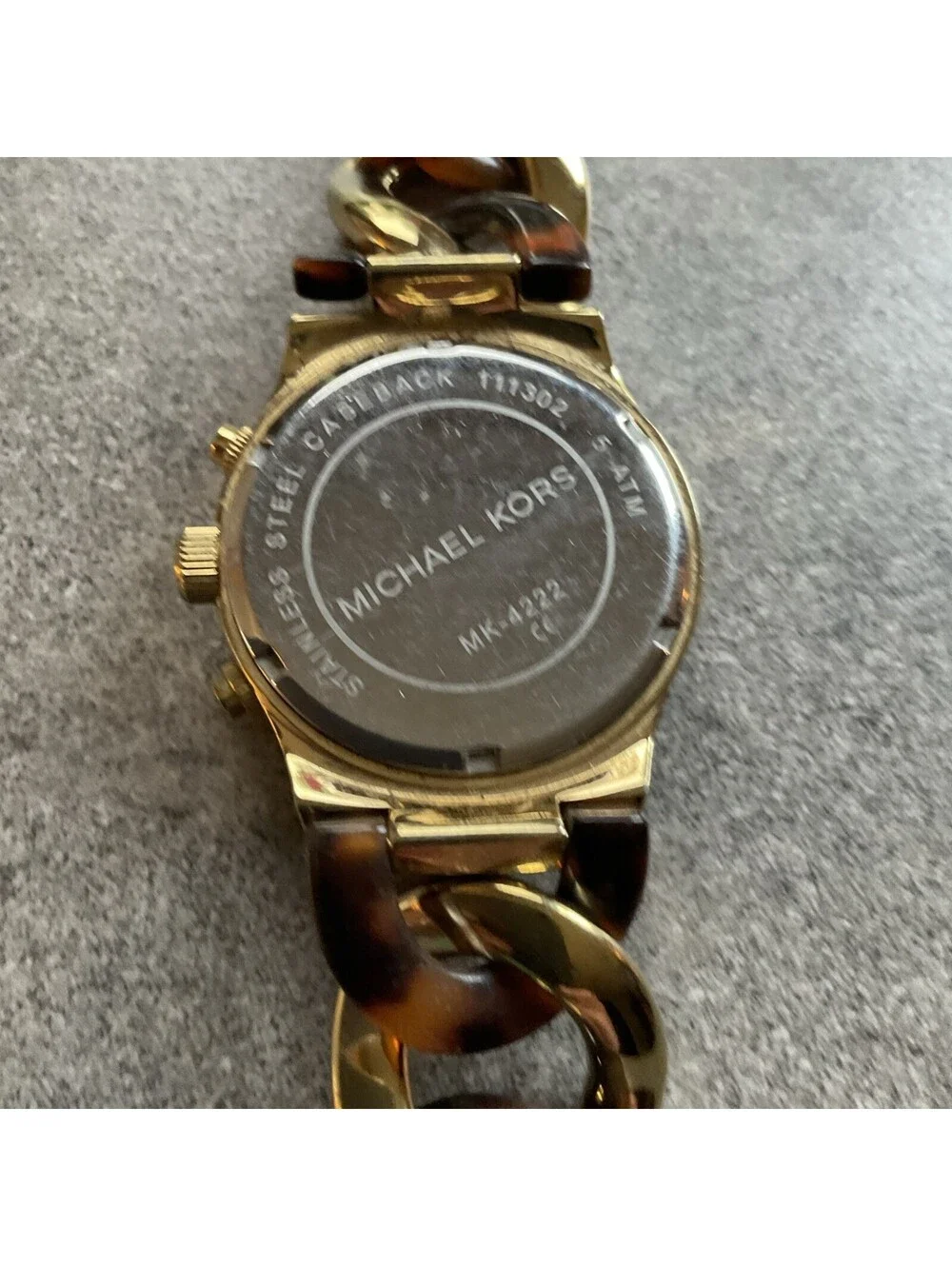 Michael Kors MK-4222 Womens Watch 36mm Gold Tone Chronograph New Battery A5